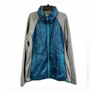title nine Hoodie Jacket, Size XL, Teal Blue Gray, New
